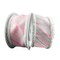 2.5" Diagonal Stripe Snow Edge Ribbon: Pink & White (10 Yards)